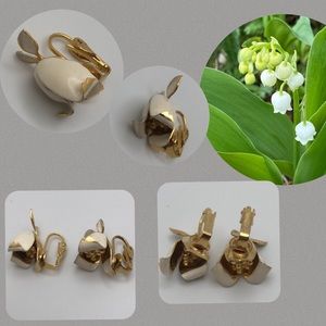 VTG Floral Lovely Lilly of the Valley Clip ons Earrings